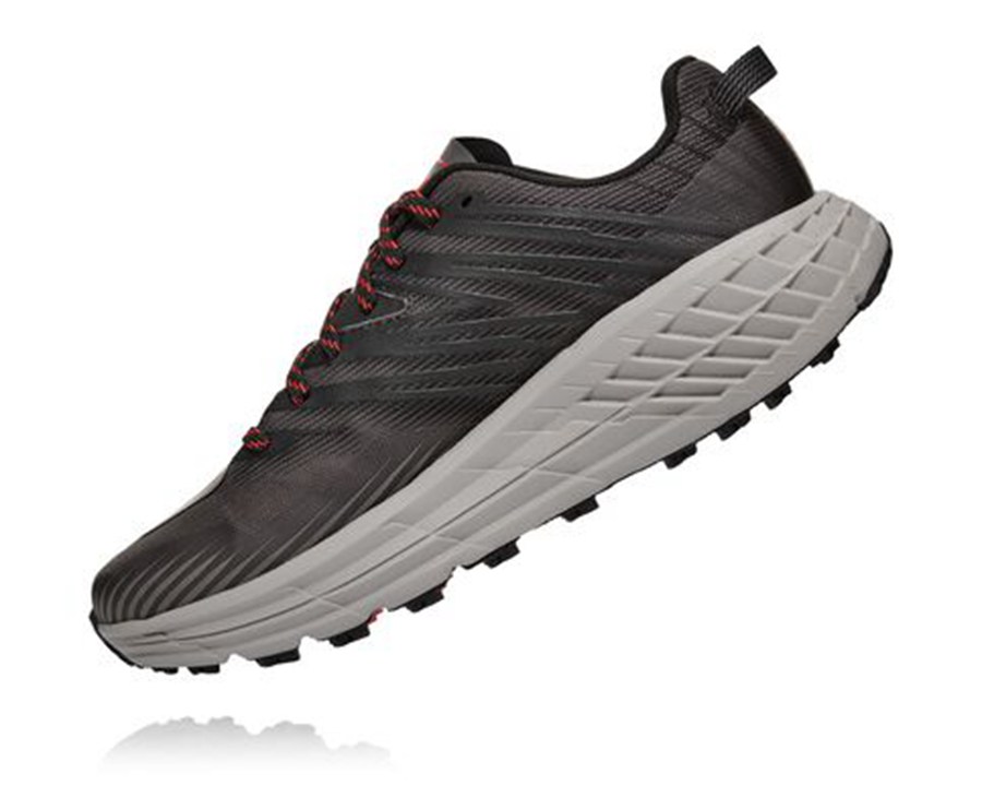 Trail Shoes Mens - Hoka One One Speedgoat 4 - Black - LNVWBXJ-60